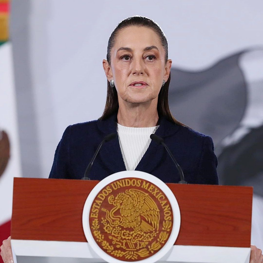 Claudia Sheinbaum en conferencia de prensa en Palacio Nacional