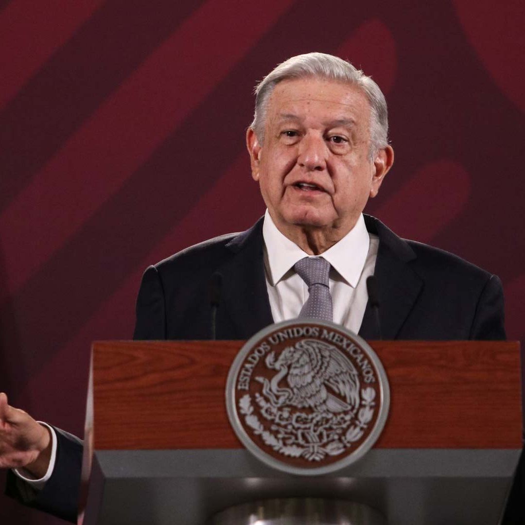 AMLO en rueda de prensa matutina en Palacio Nacional el 29 de marzo de 2023