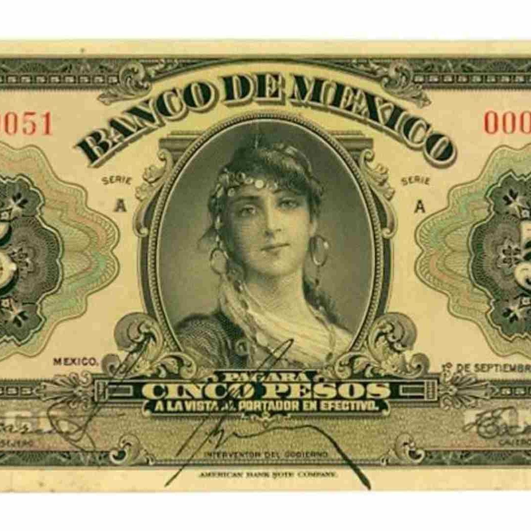 El billete de la gitana fue el primer billete impreso por el Banco de México