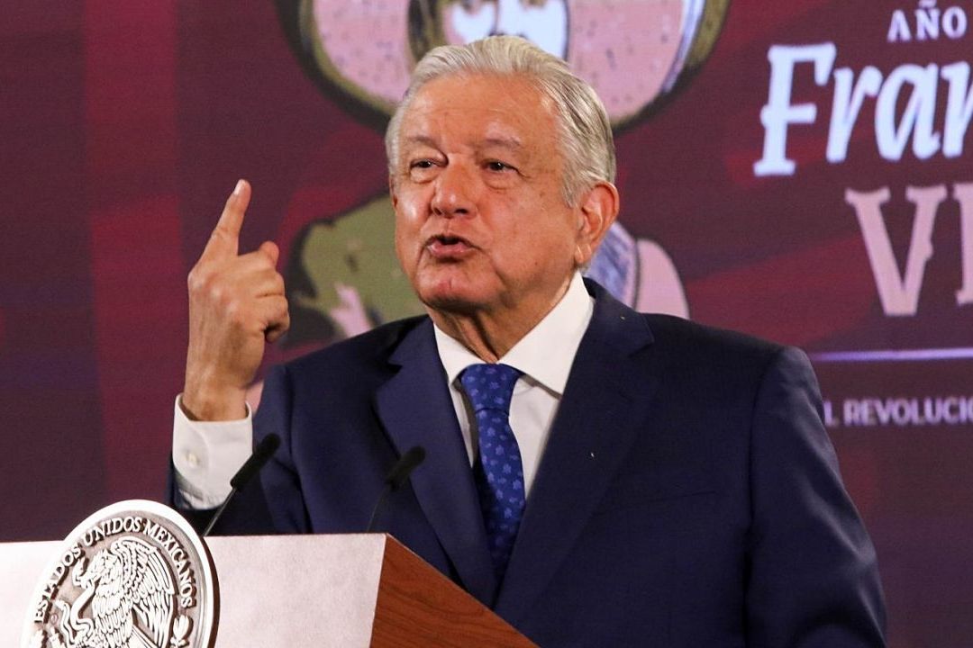 El presidente Andrés Manuel López Obrador ofrece su conferencia desde Palacio Nacional