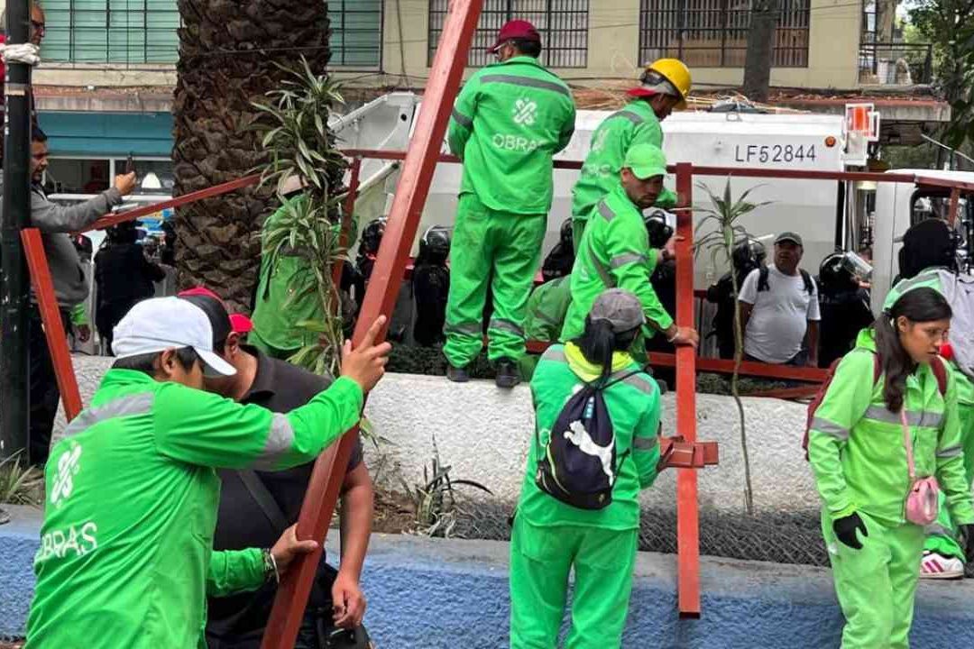 Sheinbaum y Cuevas, en Pugna por Muro en Plaza Giordano Bruno