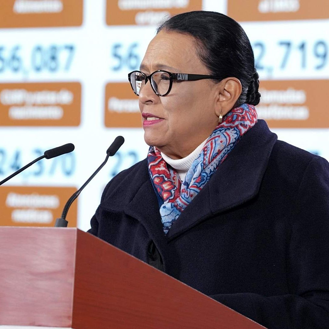 Secretaria de Gobernación en conferencia de prensa mañanera este 18 de diciembre de 2025. Foto: Presidencia de la República