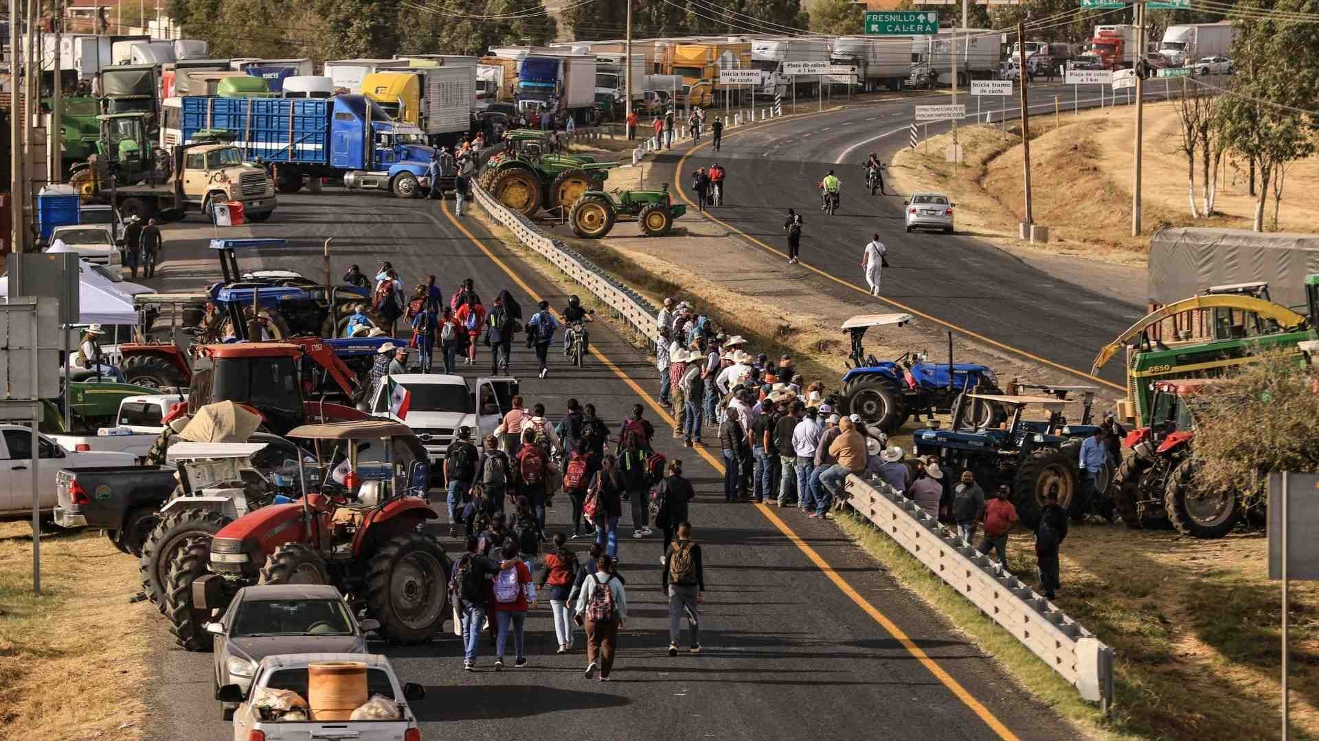 Bloqueo en carreteras de Zacatecas