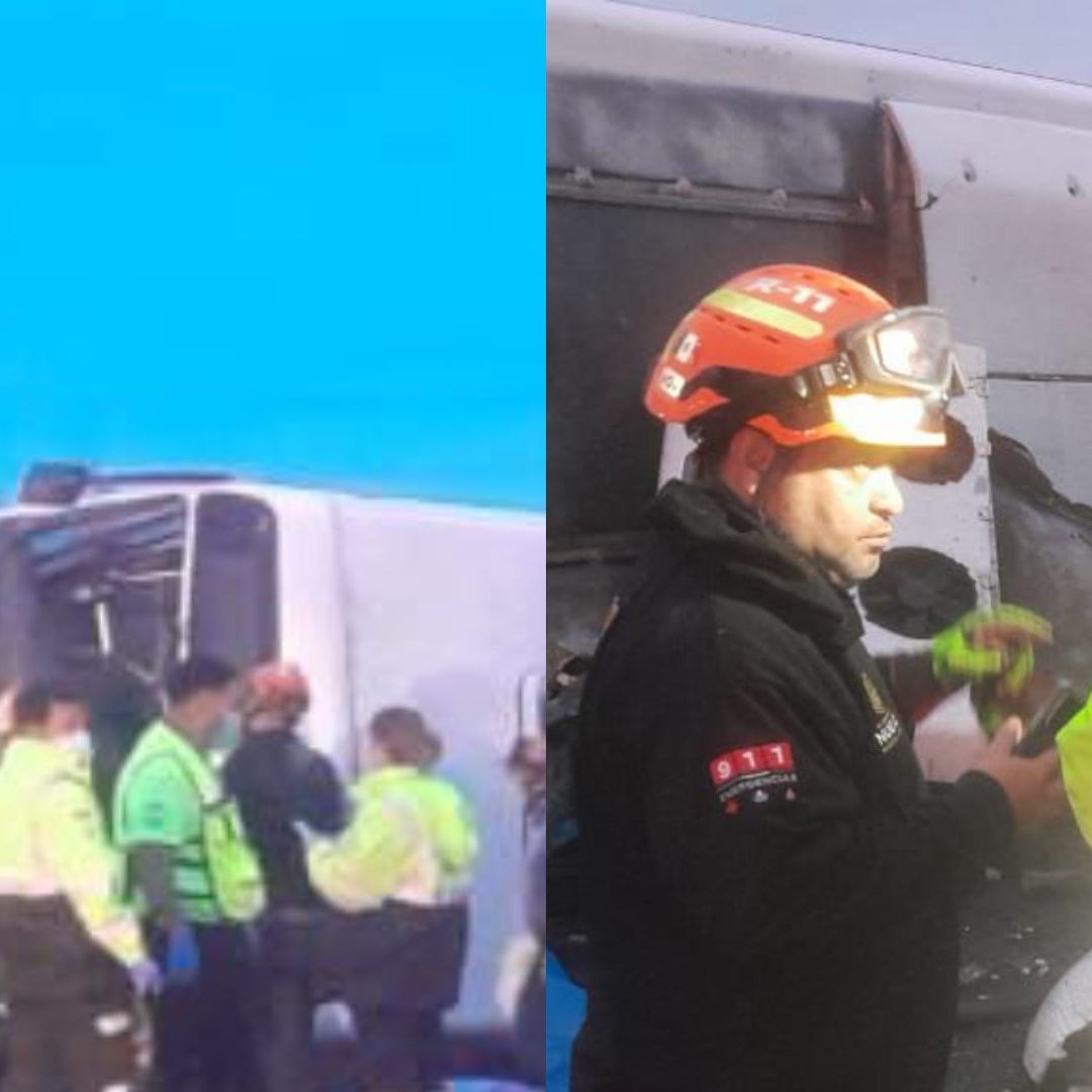 Paramédicos y rescatistas en accidente de Ruta 611