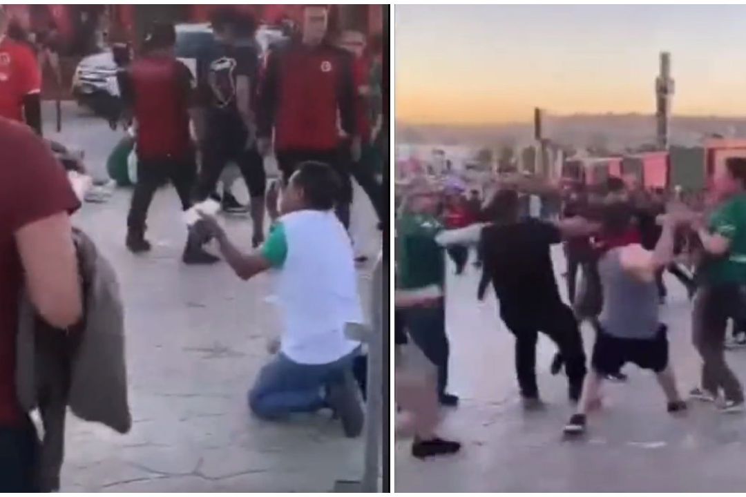 Pelea campal entre aficionados de Xolos y León