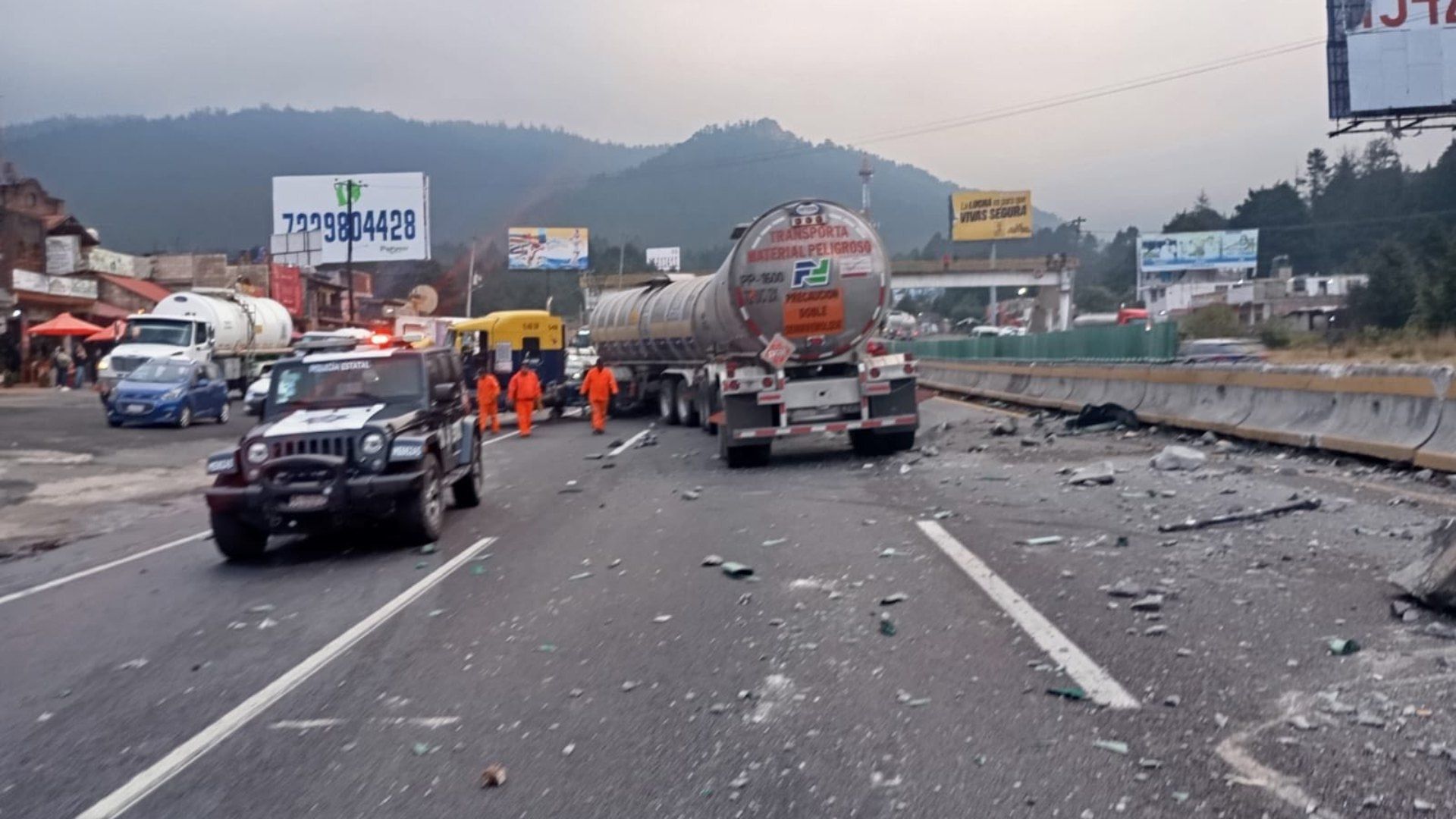 ¿Qué Pasó en la Carretera México-Toluca Hoy? Pipa Sufre Aparatoso Accidente en La Marquesa