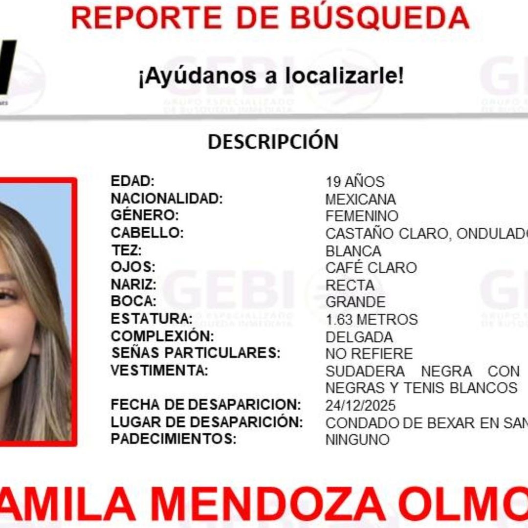 Ficha de búsqueda de Camila Mendoza Olmos