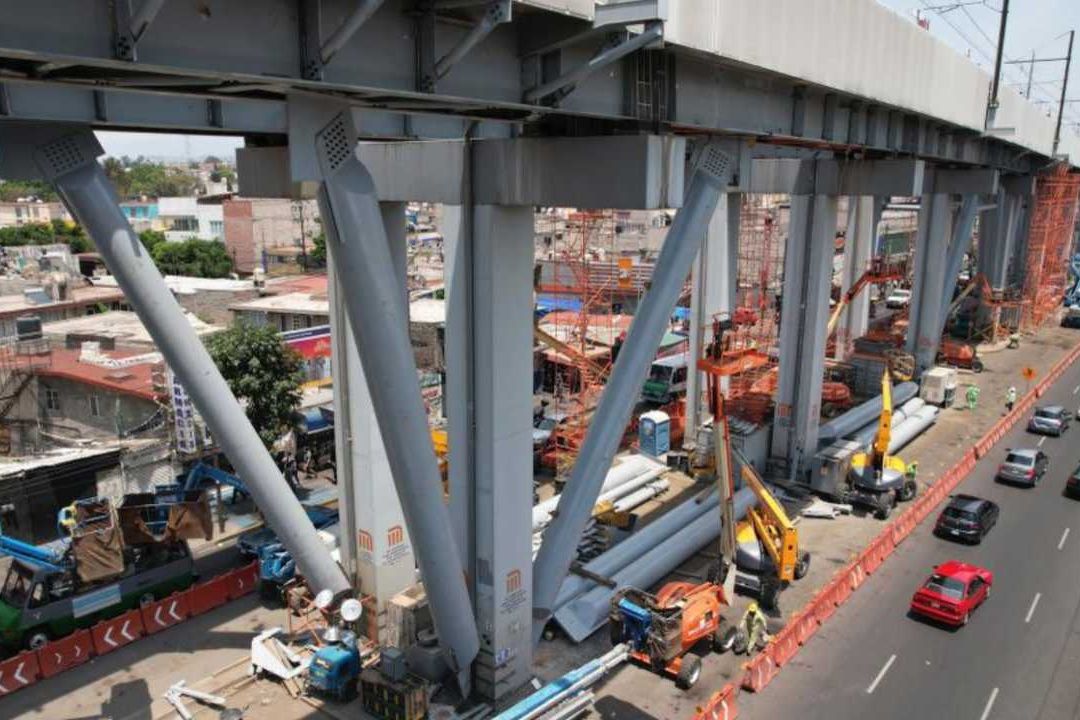 Obras de rehabilitación del tramo elevado de la Línea 12 del Metro CDMX