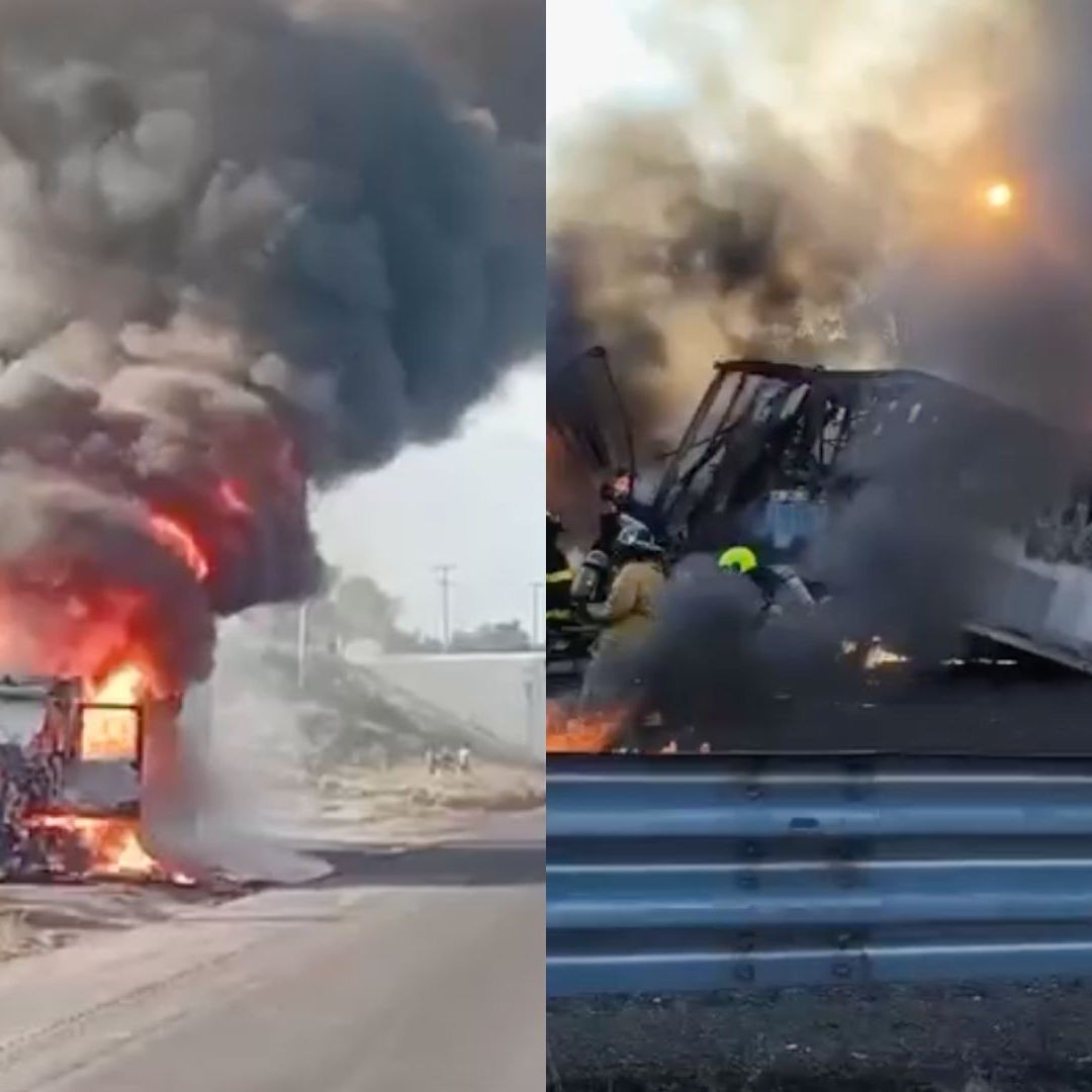 Se Incendia Tráiler Caja Seca Autopista 150D Puebla Orizaba Maltrata