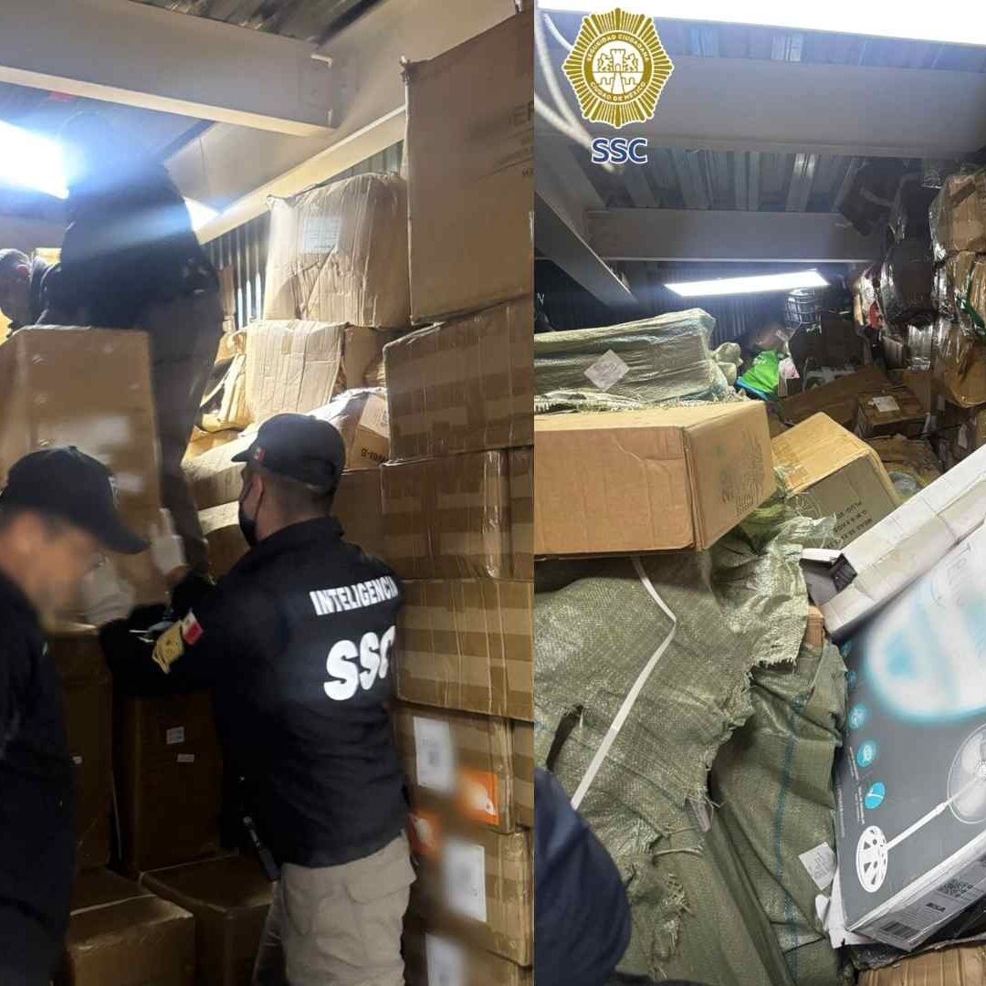 Recuperan en CDMX Mercancía Robada de 2 Tractocamiones en Carreteras de Michoacán . Foto: SSC