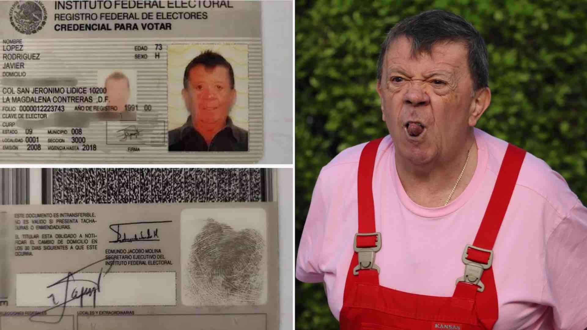 Supuesta credencial del IFE de Chabelo