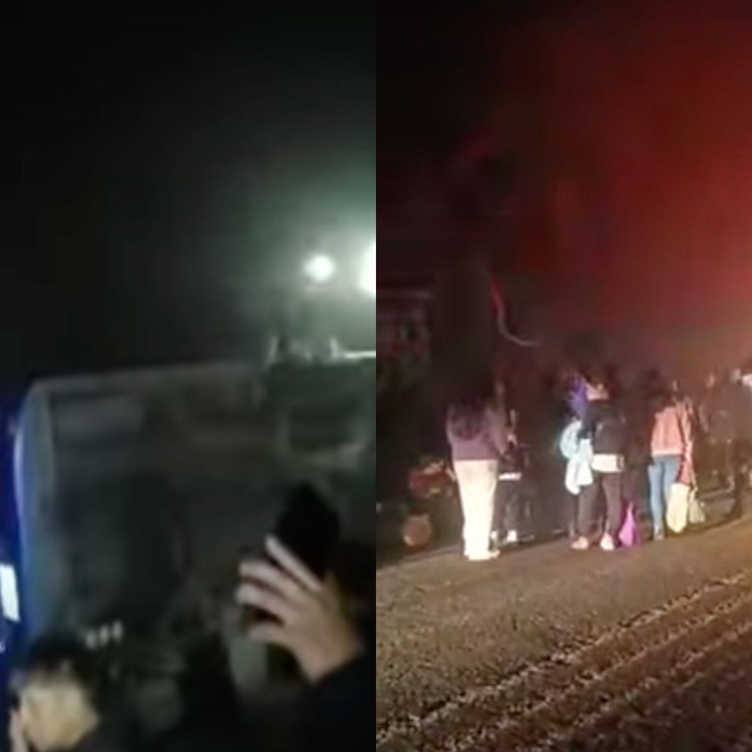 Autobús de la línea “Vencedor”, viajaba de Monterrey con destino a Hidalgo, volcó aparatosamente en el norte de Veracruz.