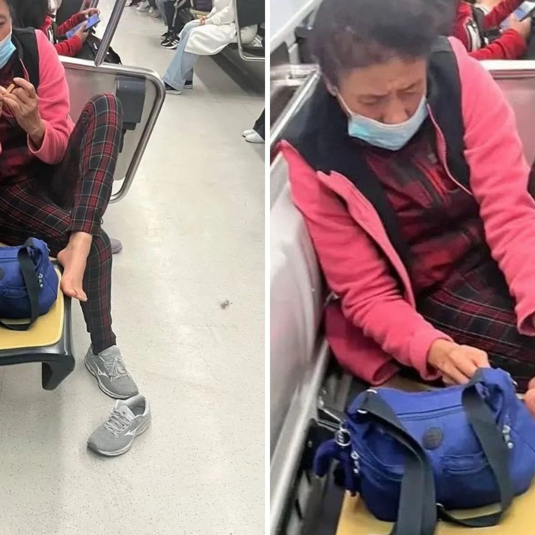Captan a Mujer Usando Metro CDMX como Spa: Se Corta las Uñas de los Pies en el Vagón