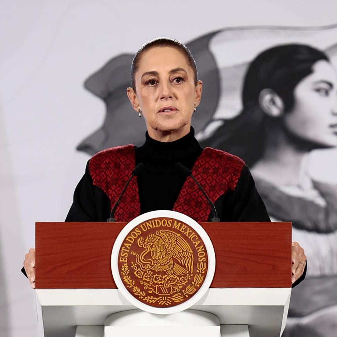 Claudia Sheinbaum durante conferencia de prensa en Palacio Nacional