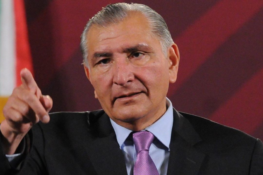 Adán Augusto López, secretario de Gobernación durante una conferencia en Palacio Nacional