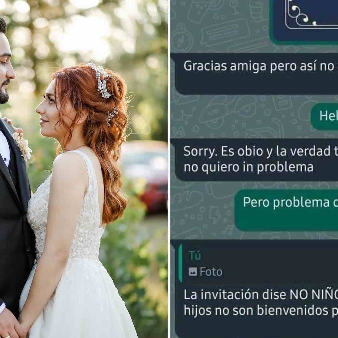 Recién casados se miran a los ojos