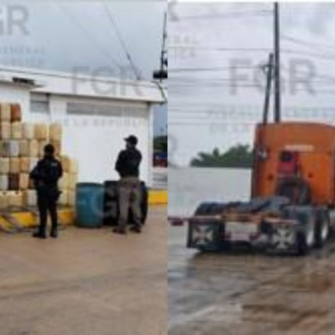 FGR Asegura Combustible un Tractocamión y un Inmueble en Coatzacoalcos Veracruz
