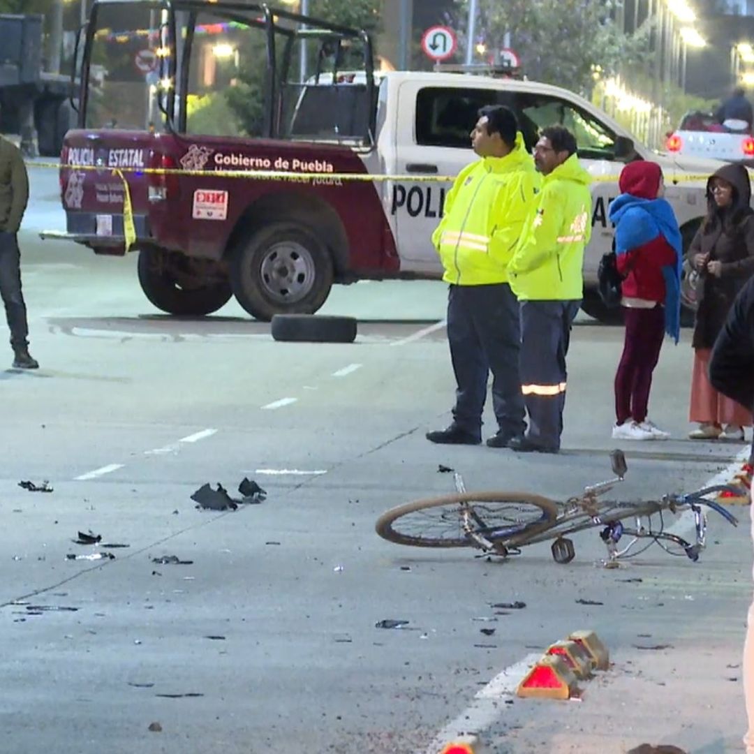Ciclista y Motociclista Muertos por Choque Accidente en Bulevar Carmelitas Castillotla Puebla