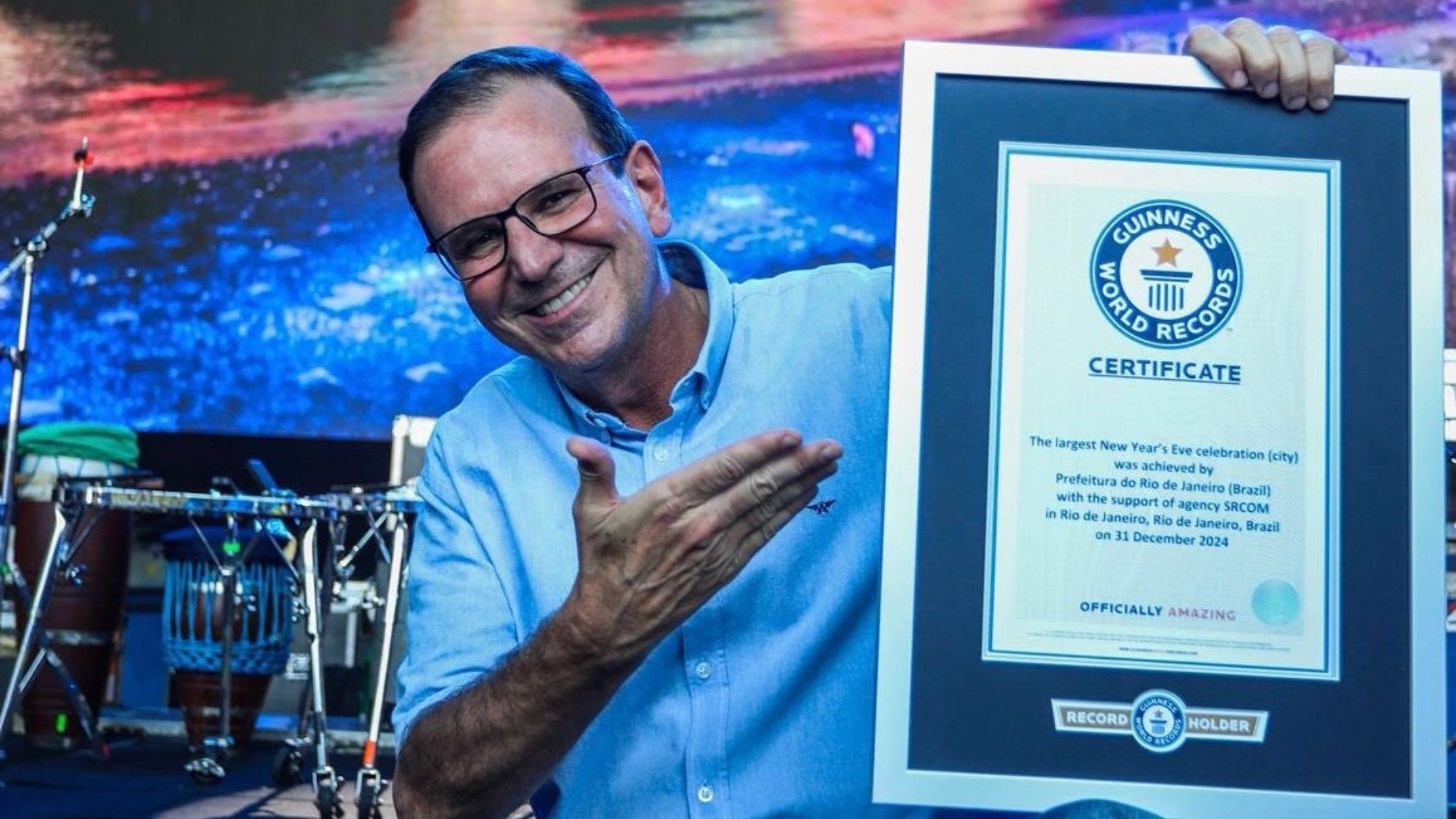 Recibe Río de Janeiro el Guinness a la Mayor Fiesta de Año Nuevo del Mundo