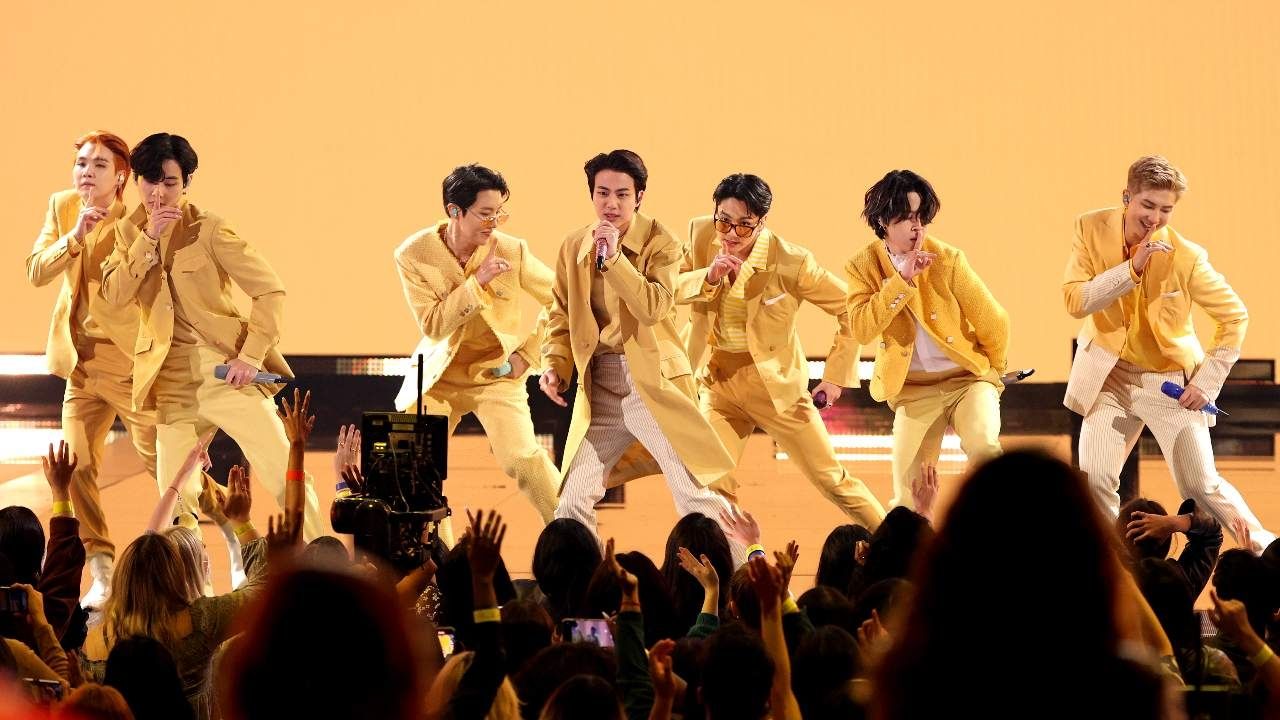 BTS en los American Awards Music Awards 2021 en Los Ángeles. Foto: AFP | Archivo