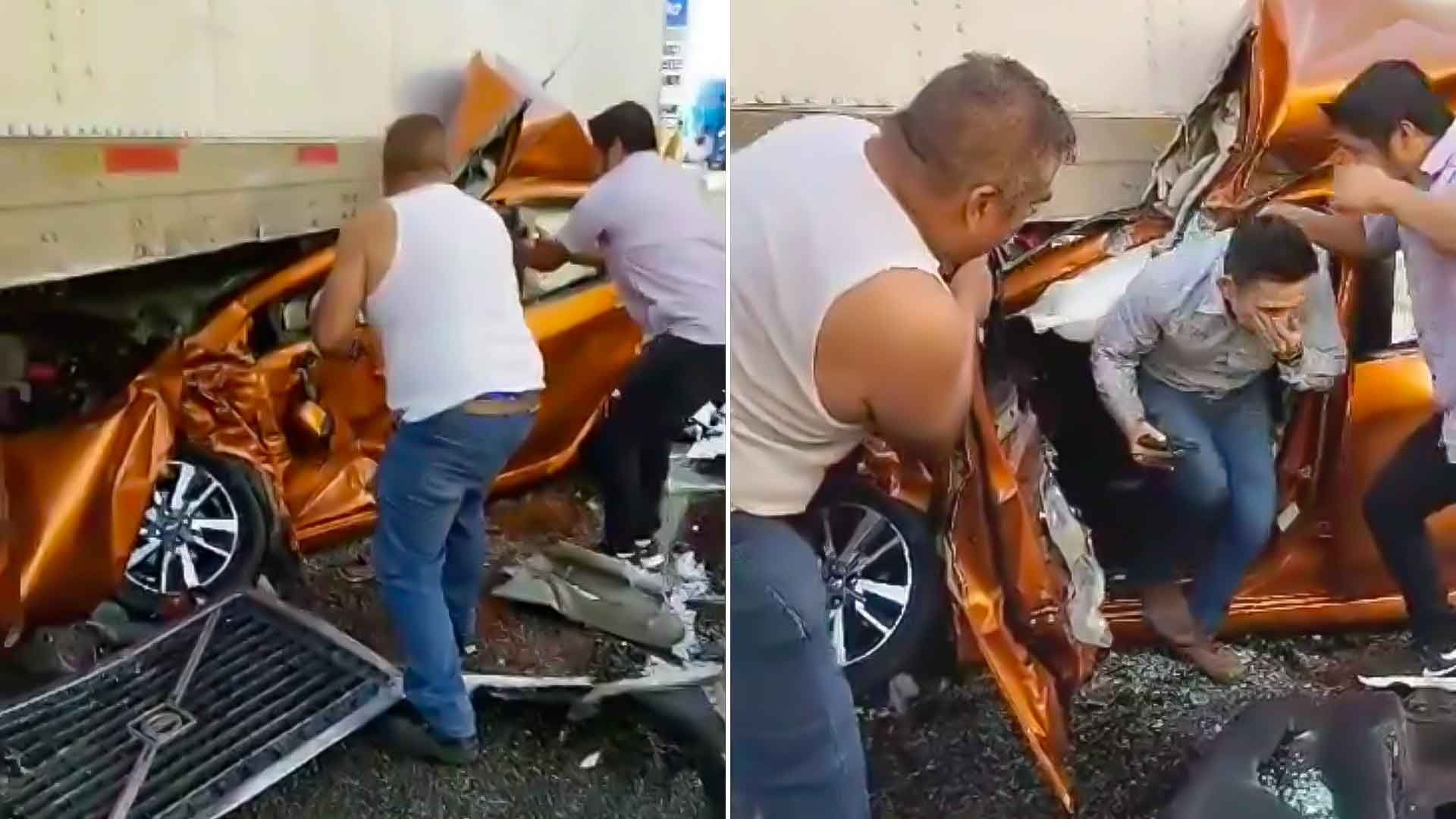 Conductor Sale Ileso Tras Chocar con Tráiler en Tabasco