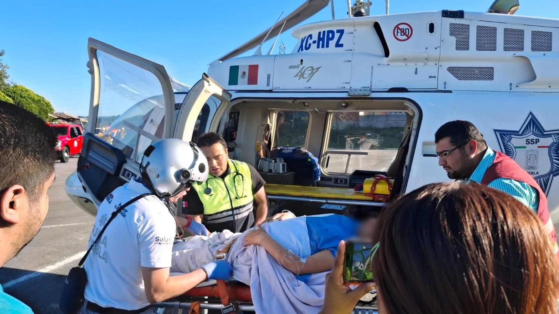 Traslado Aéreo Helicóptero de Mujer Embarazada de Huauchinango a Puebla por Complicaciones Obstétricas