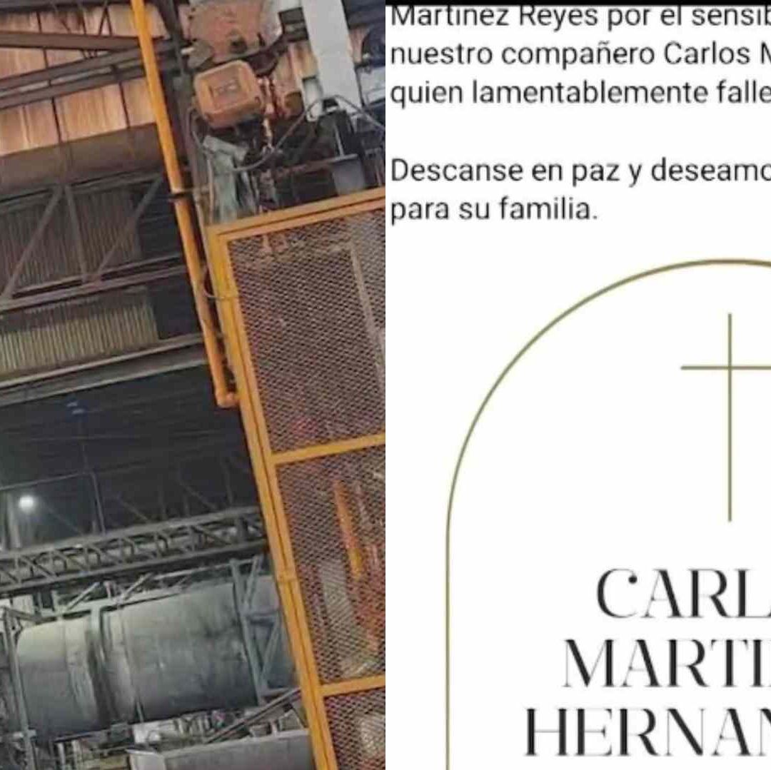 Publicación donde confirman muerte de trabajador
