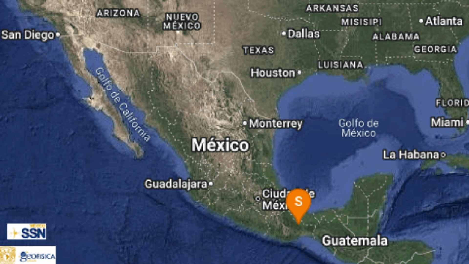 Sismo hoy en Oaxaca. Foto: SSN
