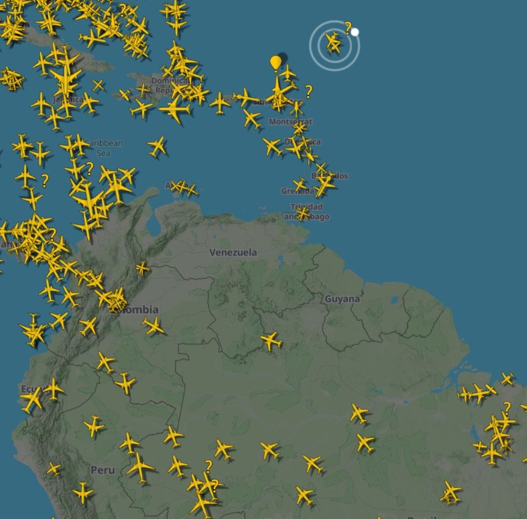 Así Luce el Espacio Aéreo de Venezuela Hoy, Sábado 3 de Enero Tras Ataques de Estados Unidos