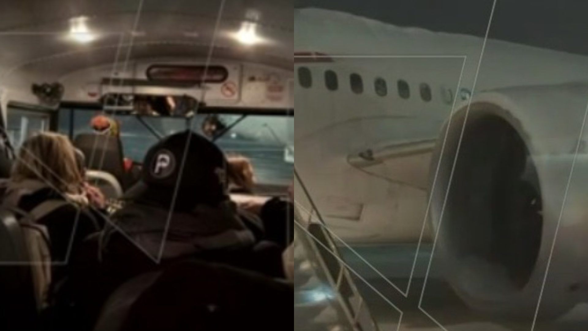 Pasajeros siendo trasladados tras desvío de vuelo