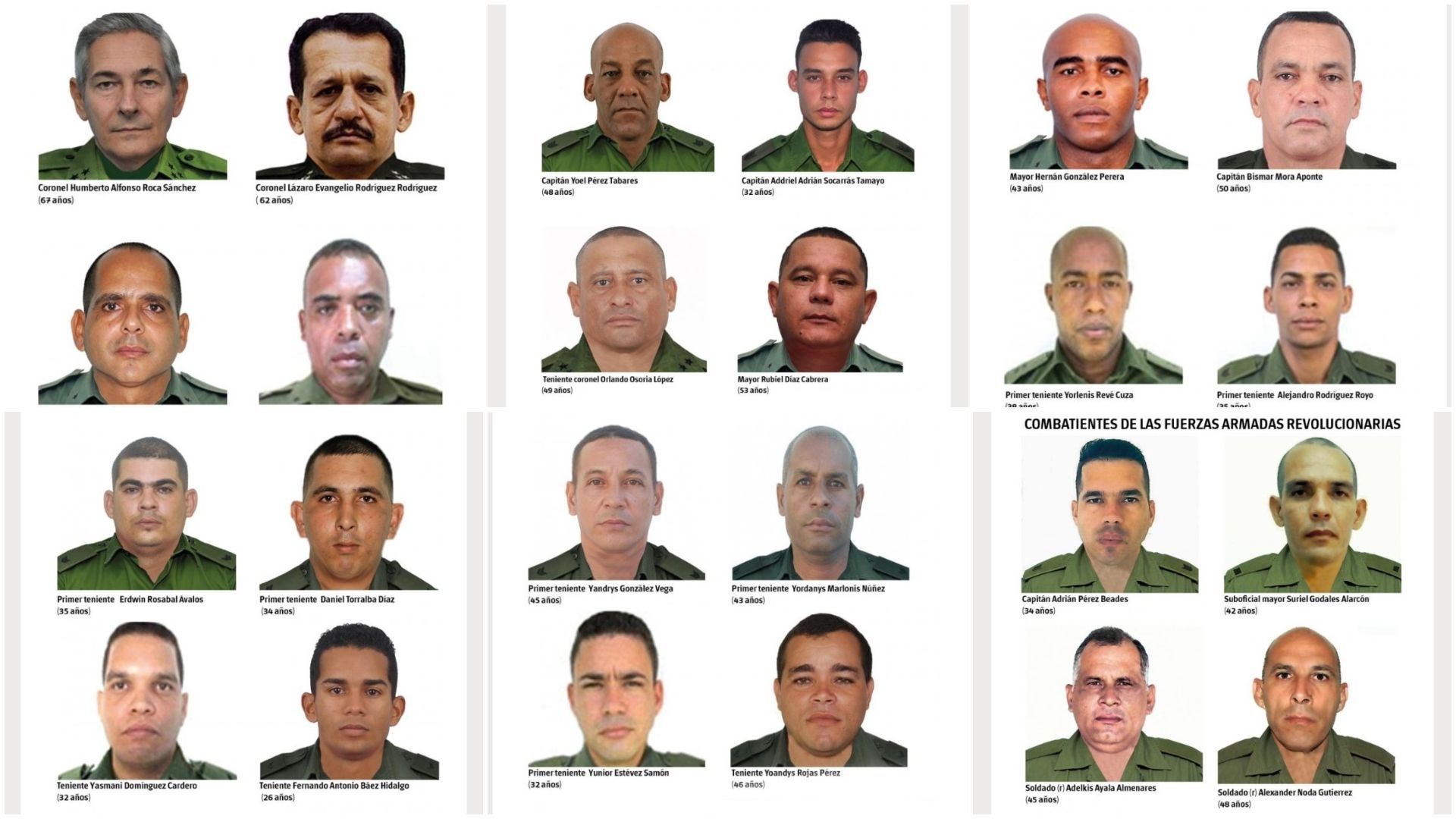 El Ministerio del Interior cubano indicó que entre los fallecidos había personal de las Fuerzas Armadas Revolucionarias y de su departamento.