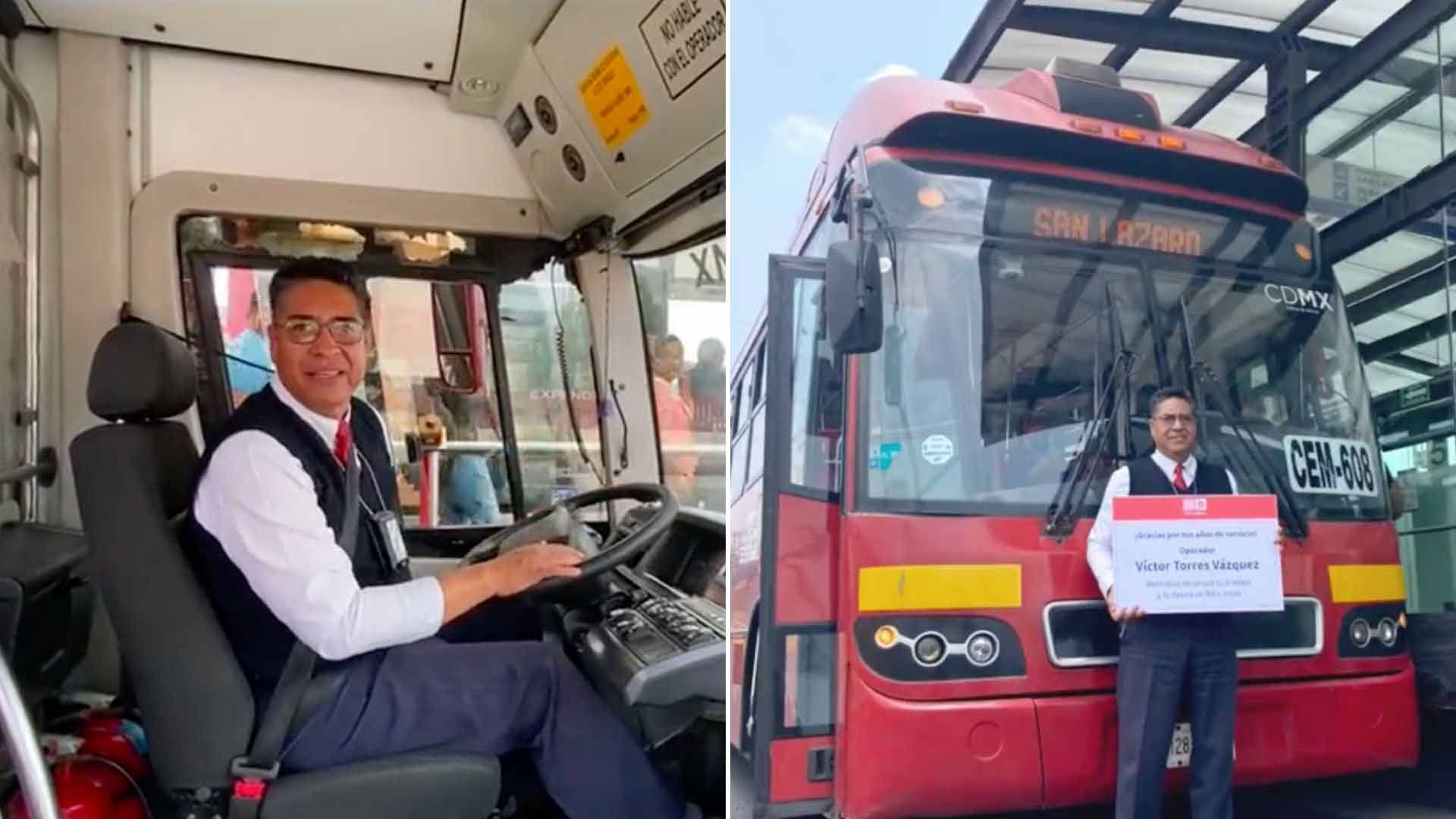 Video: Chofer de Metrobús se Jubila con Último Viaje en CDMX