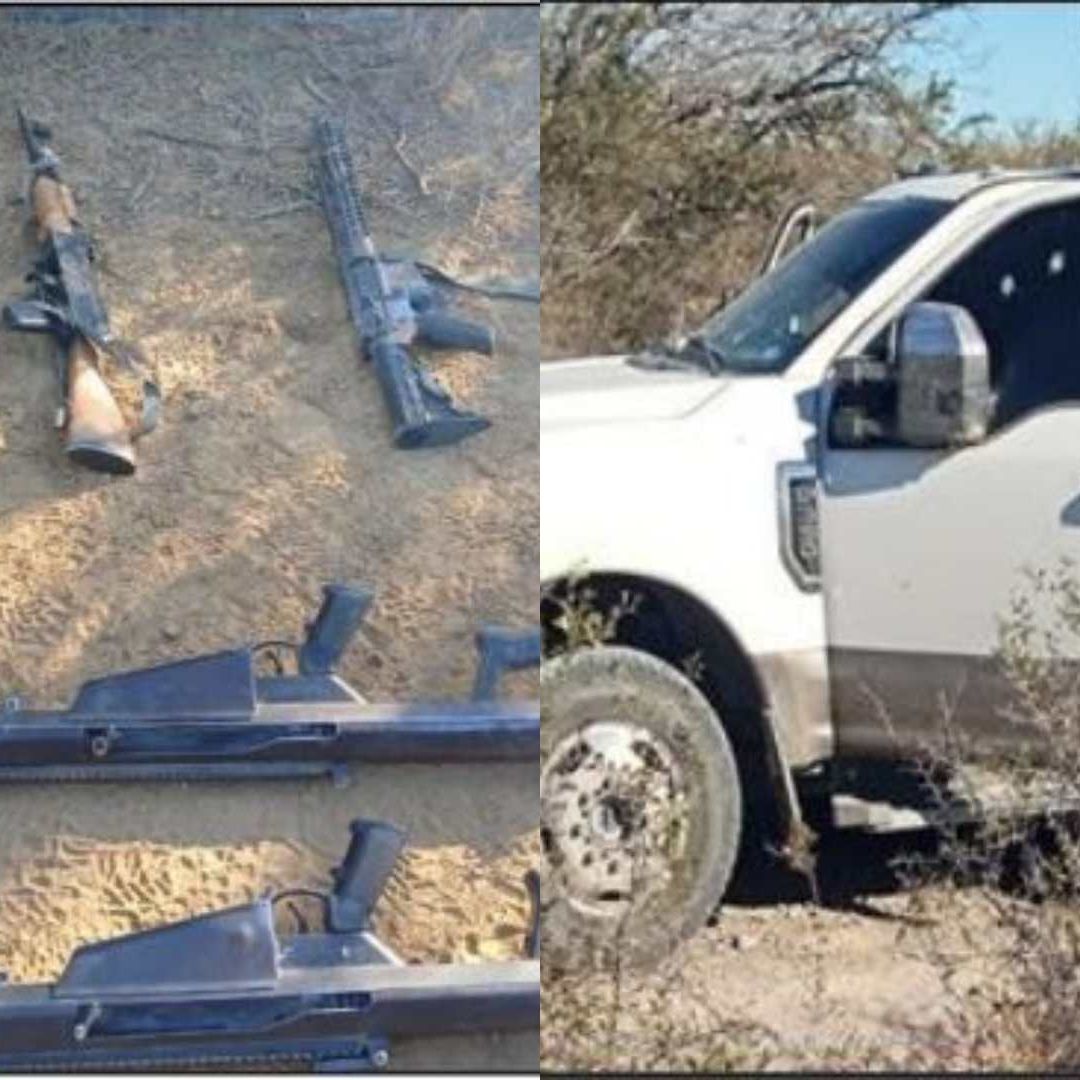 Entre lo asegurado se encuentran armas y dos camionetas