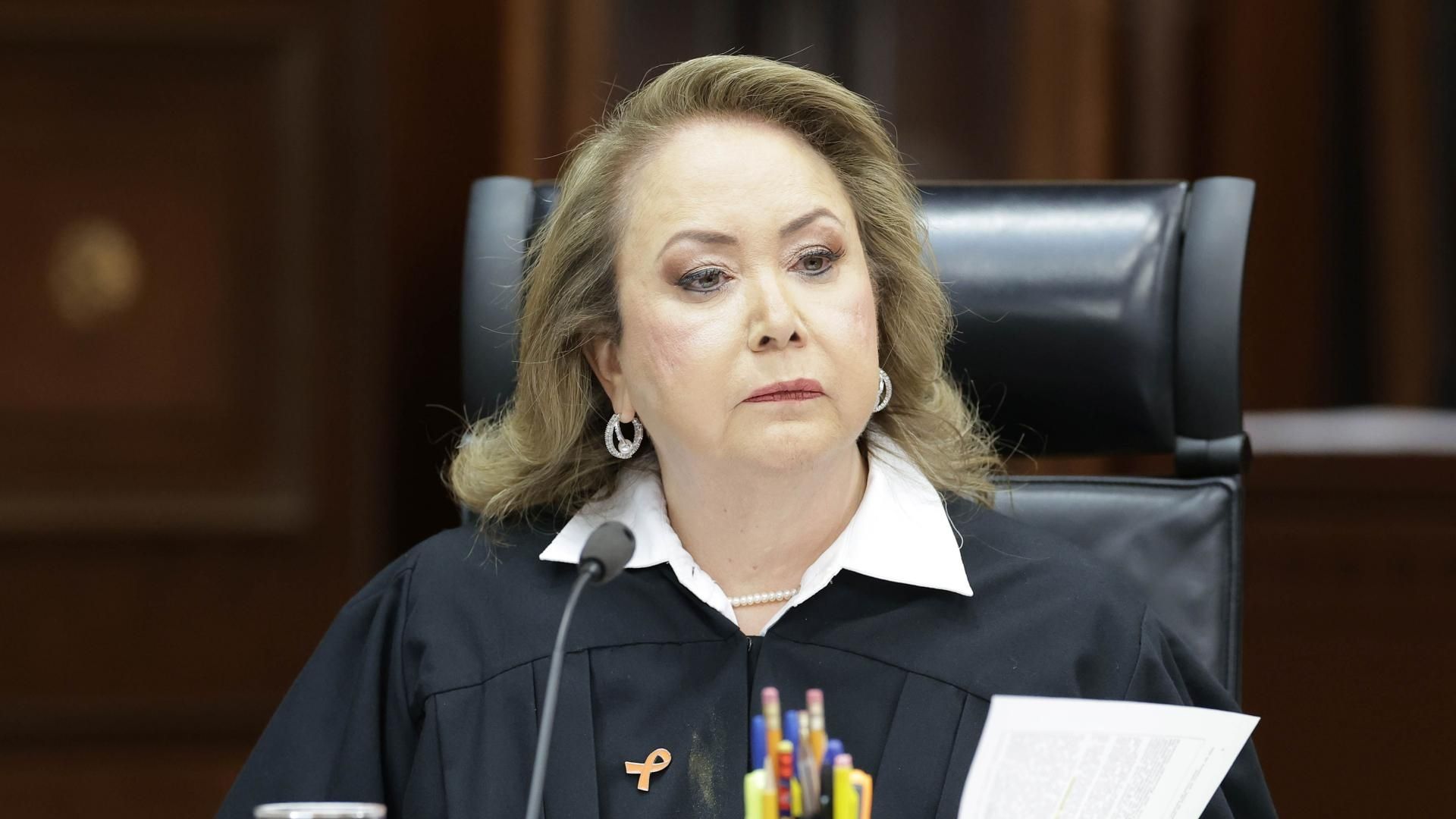 La ministra Yasmín Esquivel Mossa durante sesión de la Suprema Corte de Justicia de la Nación en diciembre 2025. Foto: Cuartoscuro
