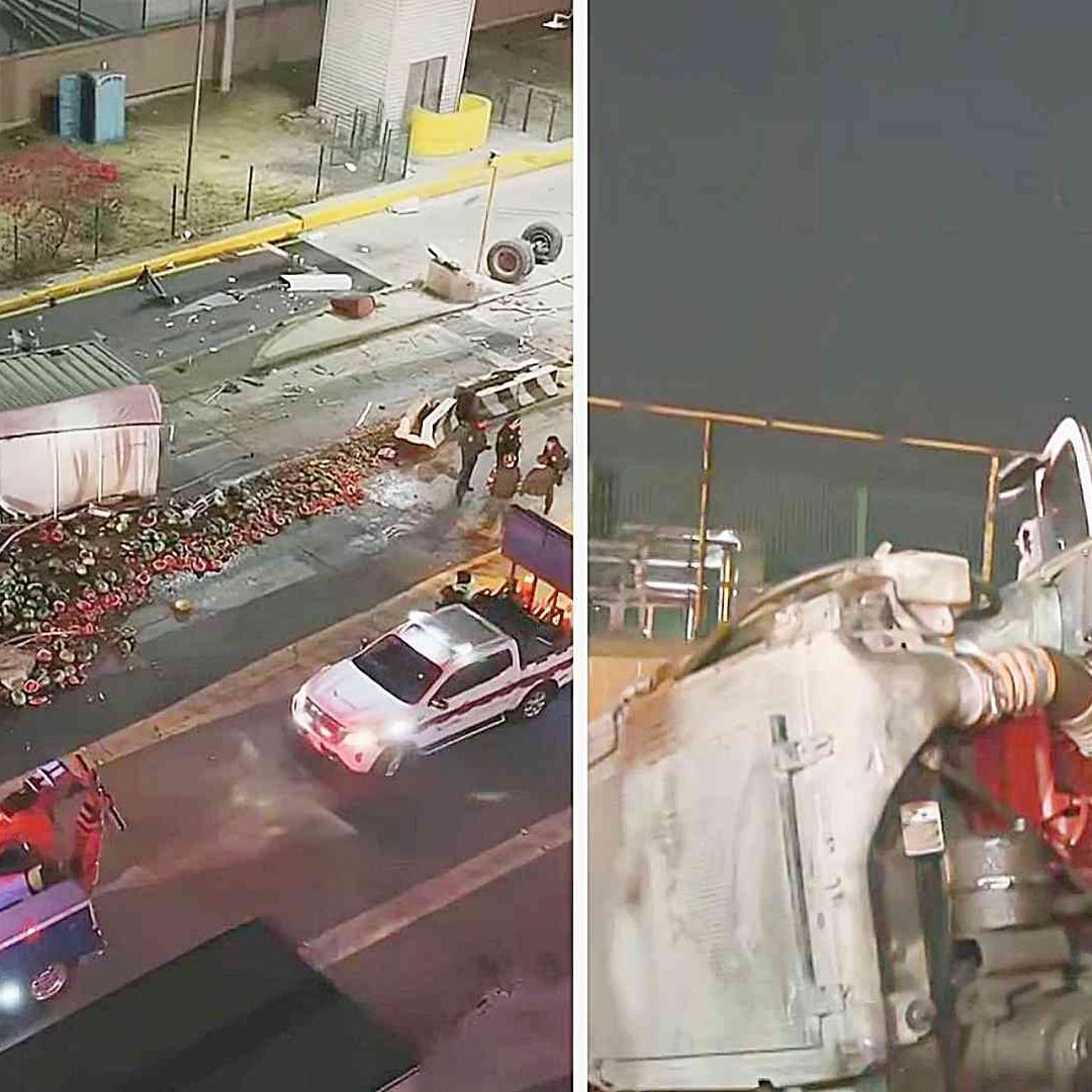 Afectación en la caseta de Tepotzotlán, en la México-Querétaro. Foto: Captura de pantalla