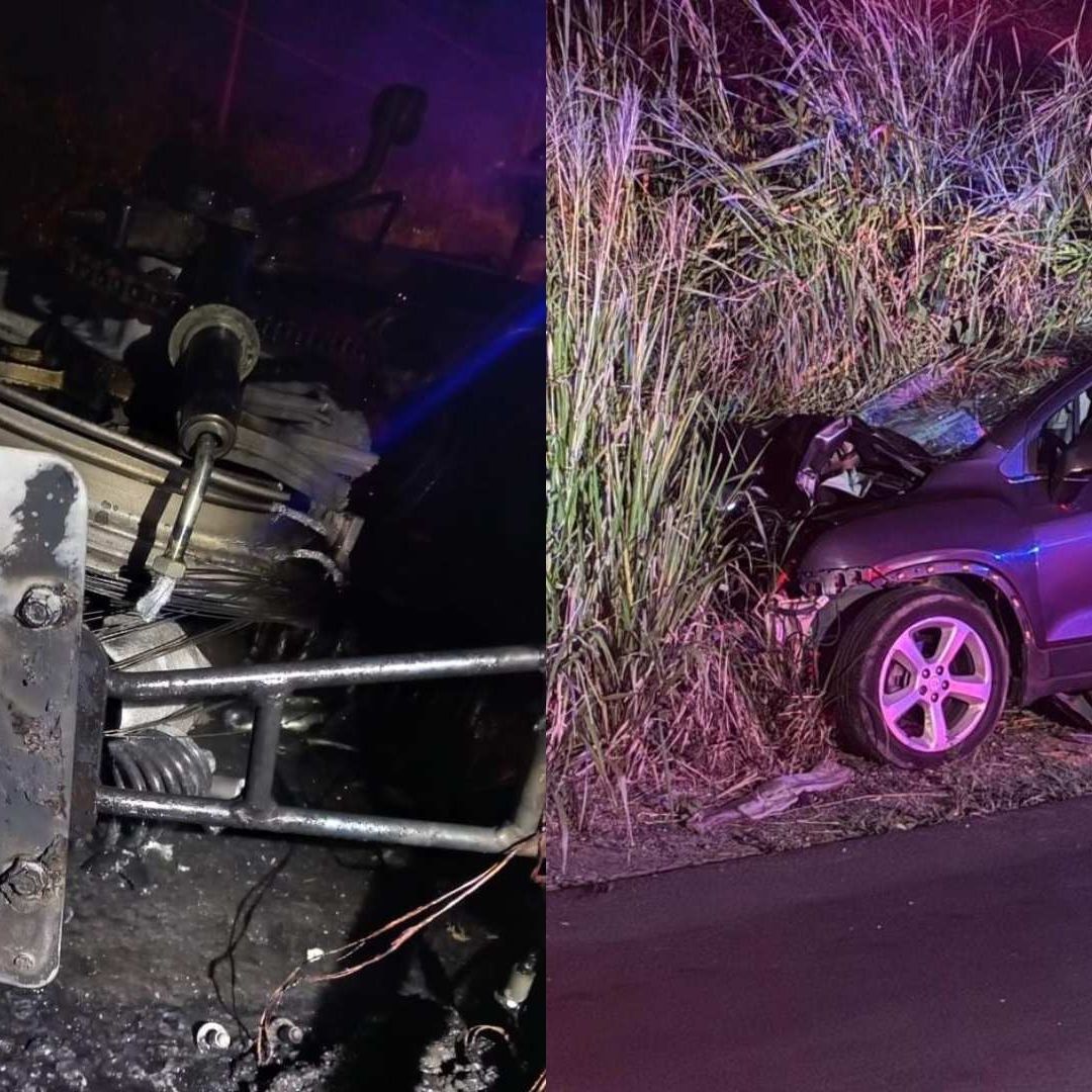 La motocicleta quedó envuelta en llamas tras el fuerte impacto. El accidente se registró sobre la carretera conocida como Canticas.