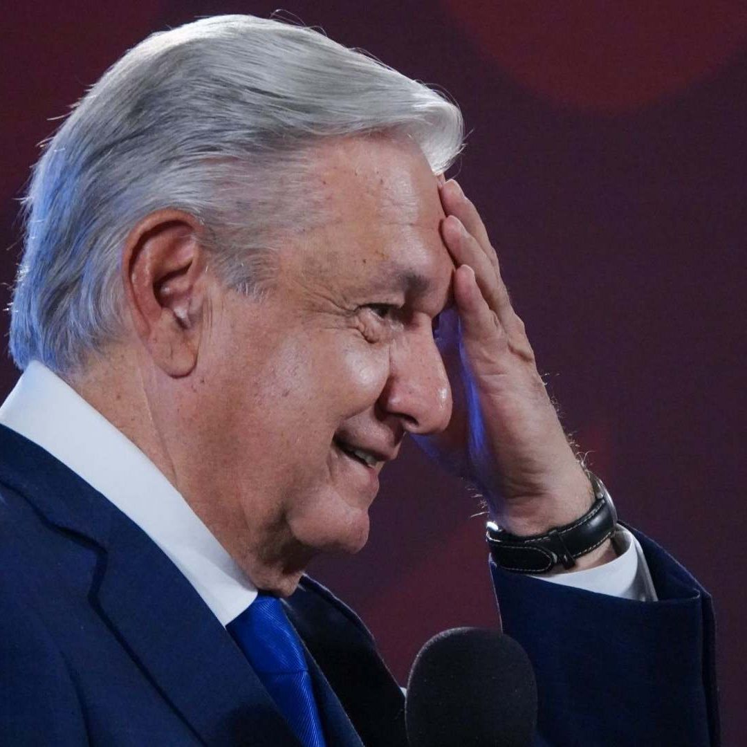 Andrés Manuel López Obrador durante la conferencia mañanera del 23 de mayo.