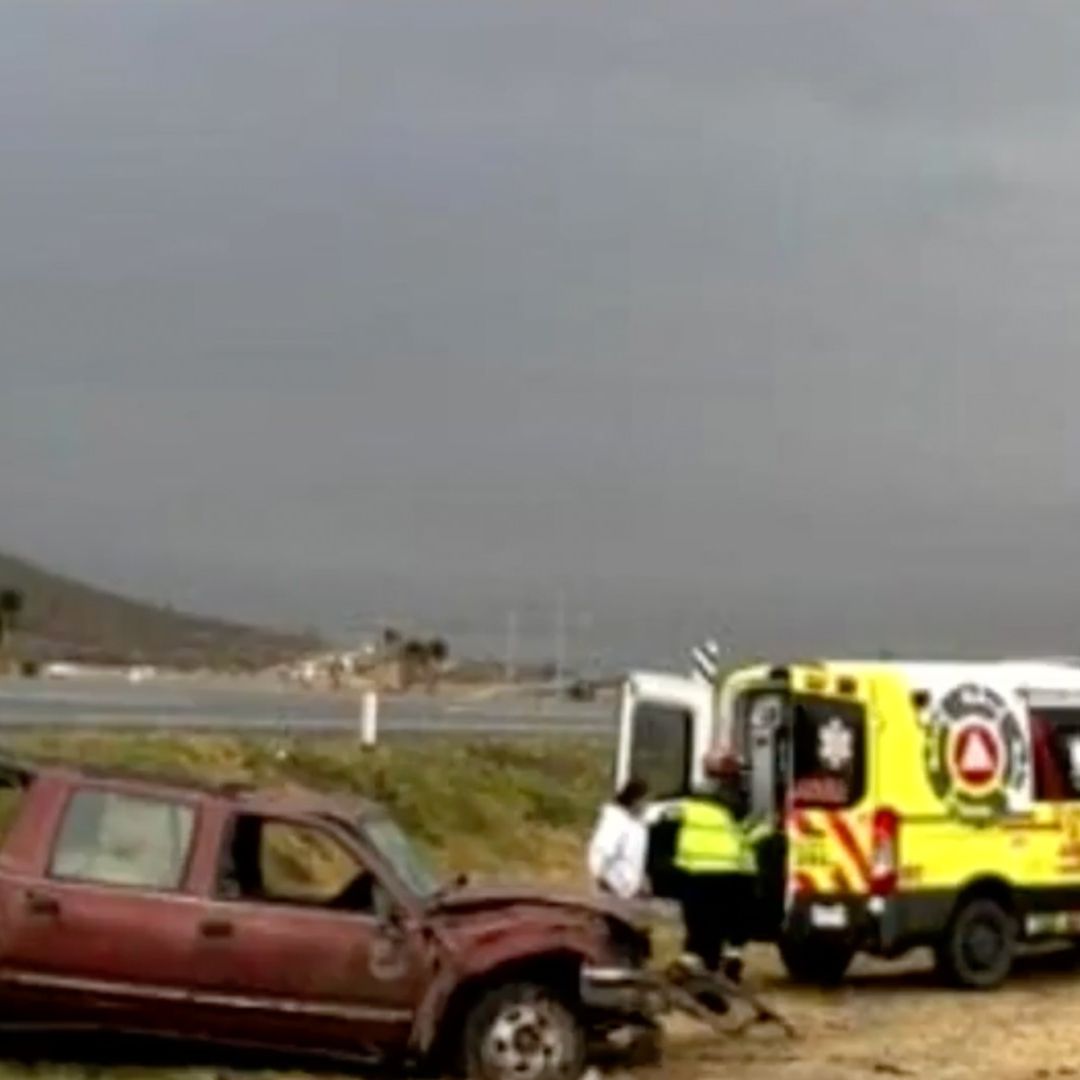Volcadura de auto en Galeana