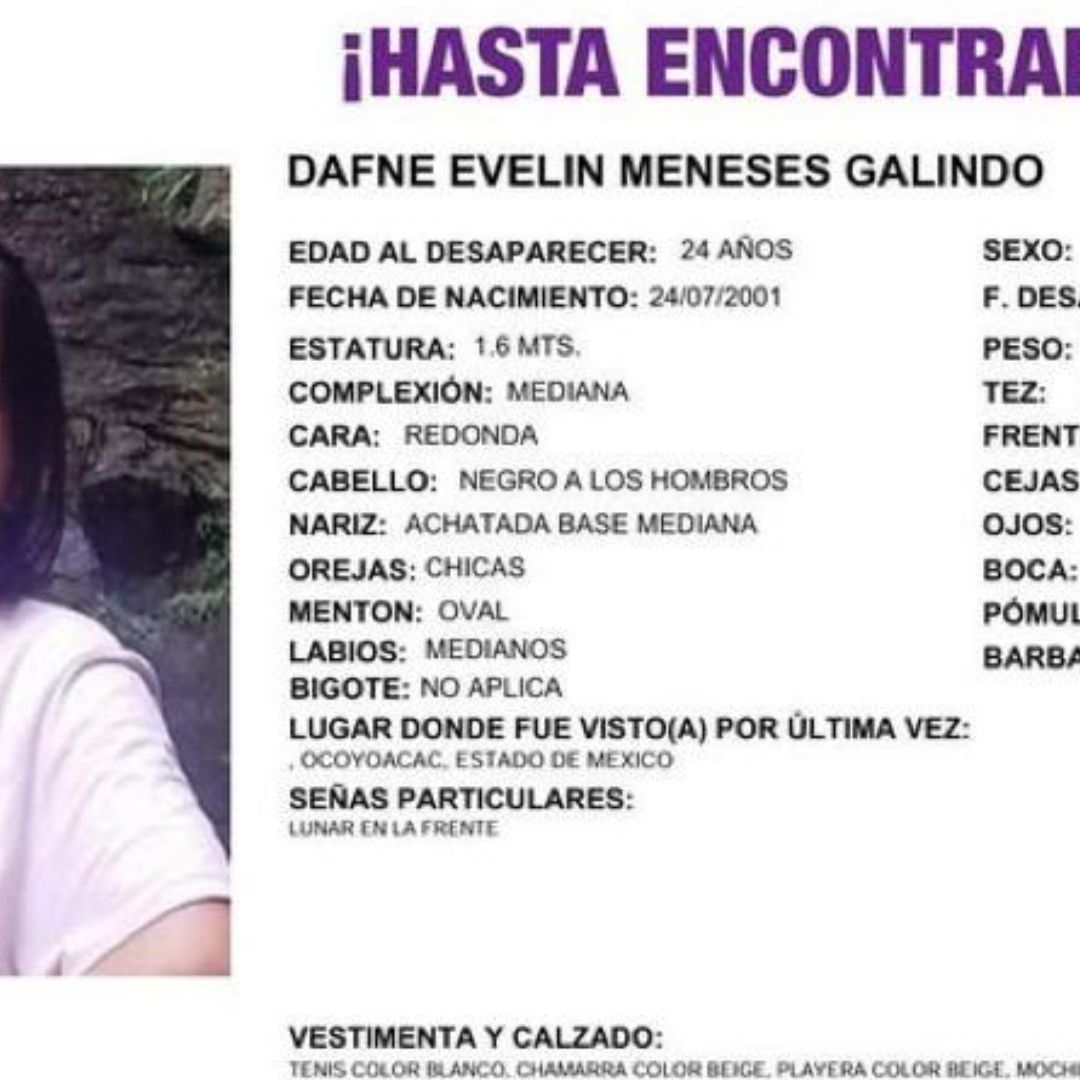 Después de varios días desaparecida, encuentran sin vida a Dafne Evelin en La Marquesa.