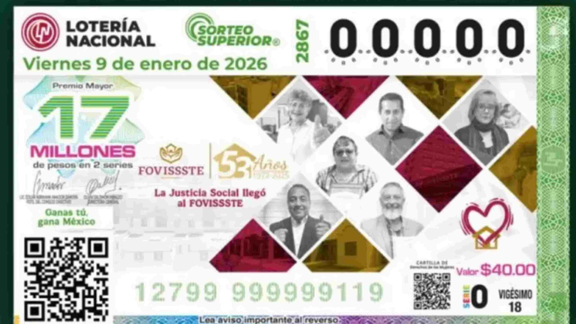Cae Premio Mayor del Sorteo Superior 2867 de la Lotería Nacional en Hermosillo, Sonora y Chihuahua Capital
