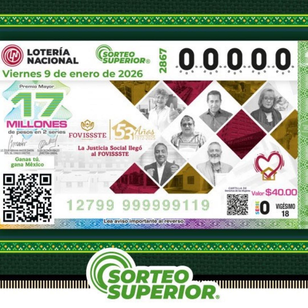 Resultados Lotería Nacional hoy 9 de enero 2026 números ganadores Sorteo Superior 2867
