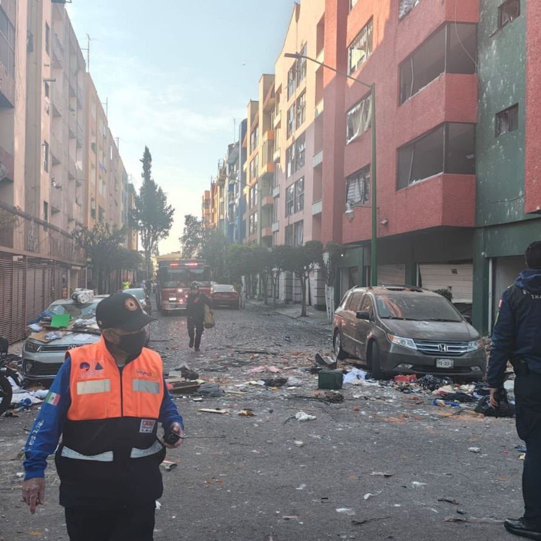 Así quedó la zona de la explosión en Coyoacán