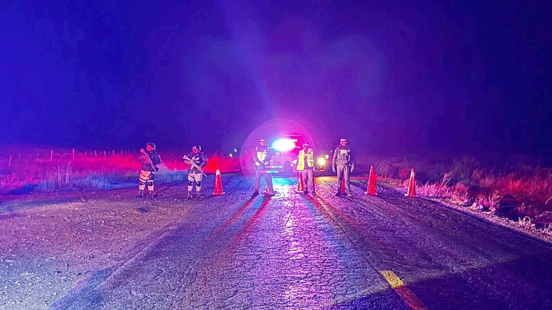Carretera Janos-Agua Prieta, tramo Janos-El valle, afectado por caída de nieve y cristalización de la superficie. Foto: X @GN_Carreteras
