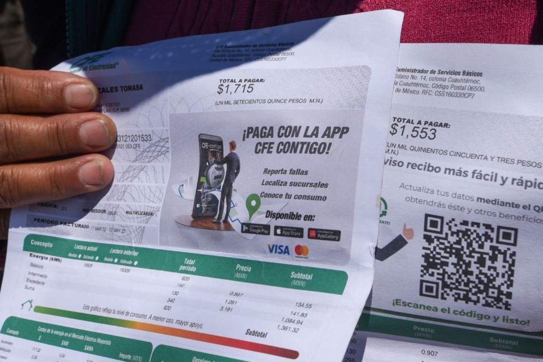 La CFE informó que a partir de junio de 2023 aplicará un cambio en las tarifas de los recibos de luz