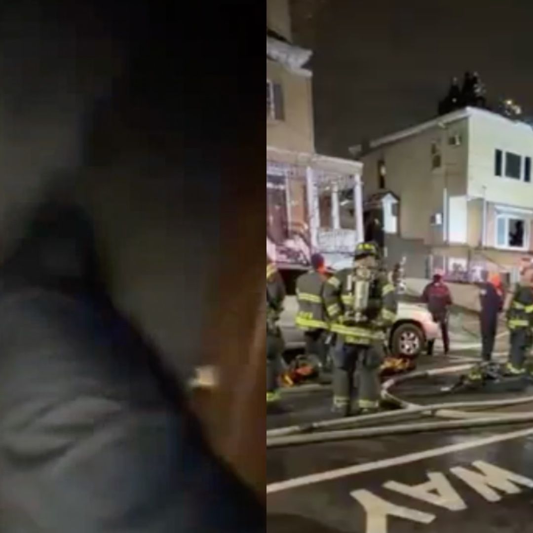 Momento del Rescate de Adulto Mayor de Incendio de Casa en New Jersey