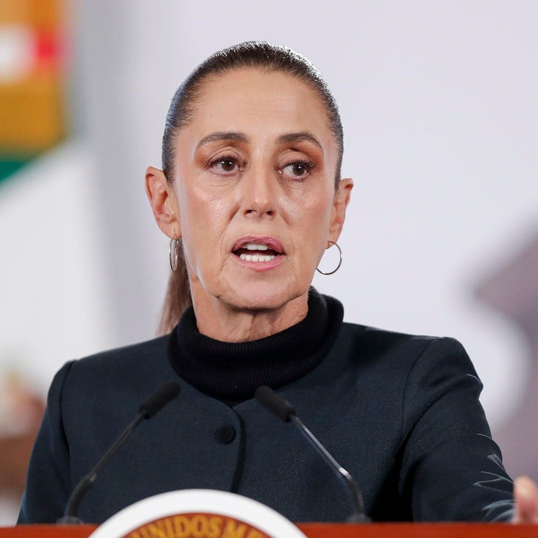 La presidenta Claudia Sheinbaum durante la mañanera del 21 de enero de 2026.