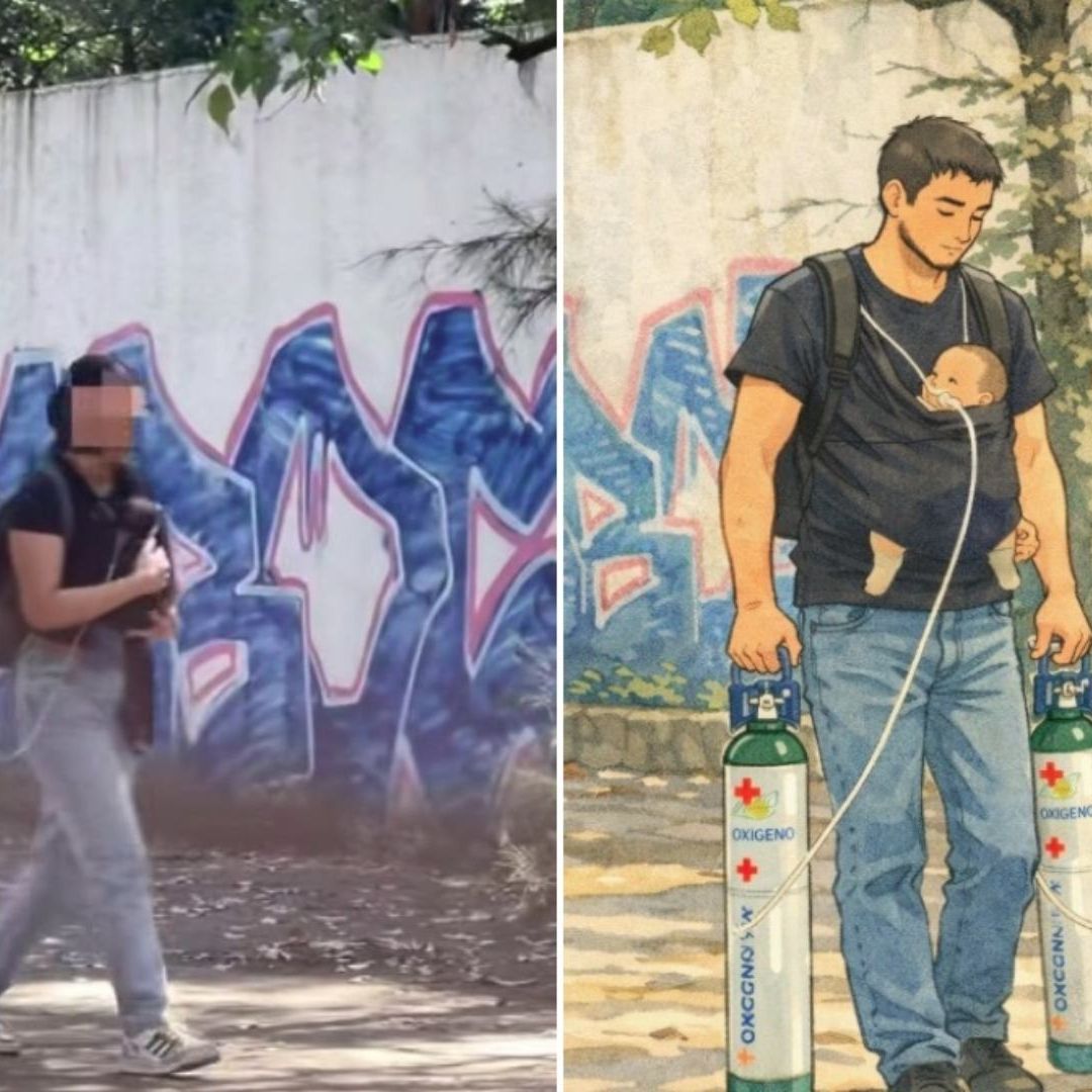 VIDEO de Papás que Cargan a sus Bebés con Tanques de Oxígeno en CDMX: Empresarios se Solidarizan