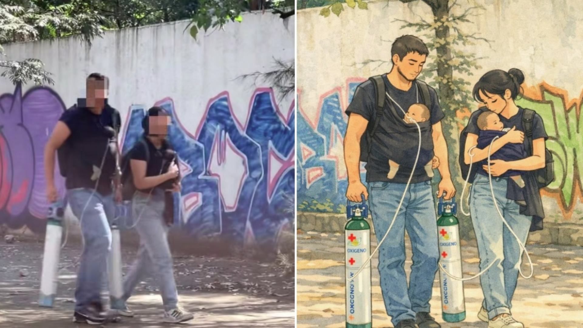 VIDEO de Papás que Cargan a sus Bebés con Tanques de Oxígeno en CDMX: Empresarios se Solidarizan