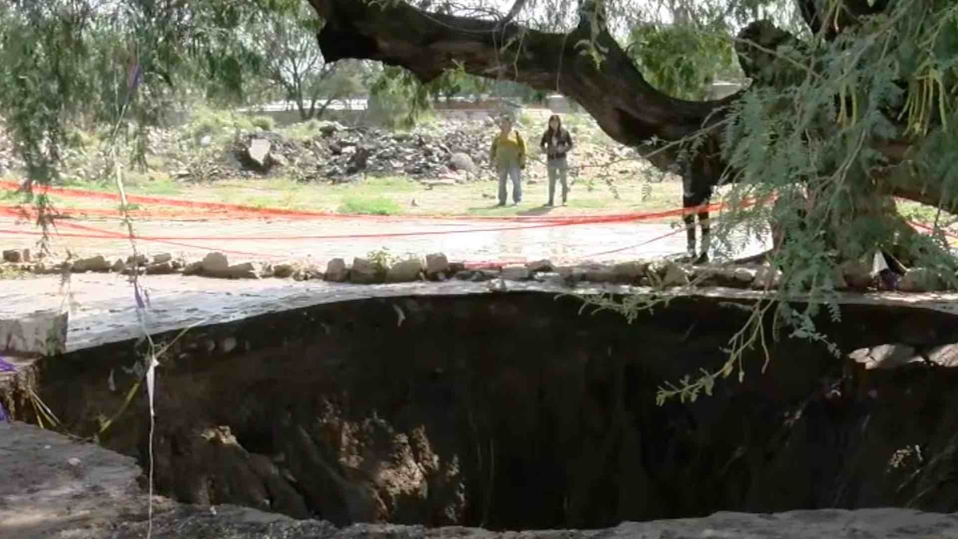 Crecimiento Gradual del Socavón Provoca Temor Entre Habitantes de Tehuacán