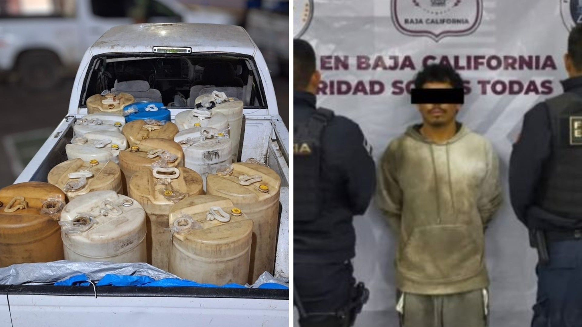 Aseguran 900 Litros de Hidrocarburo Ilegal tras Persecución en Ensenada; Hay un Detenido
